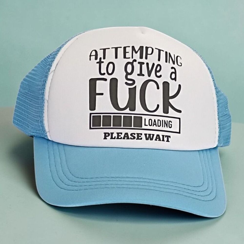 Blue and White Trucker Hat Adult Humor Gift for him Gift for her